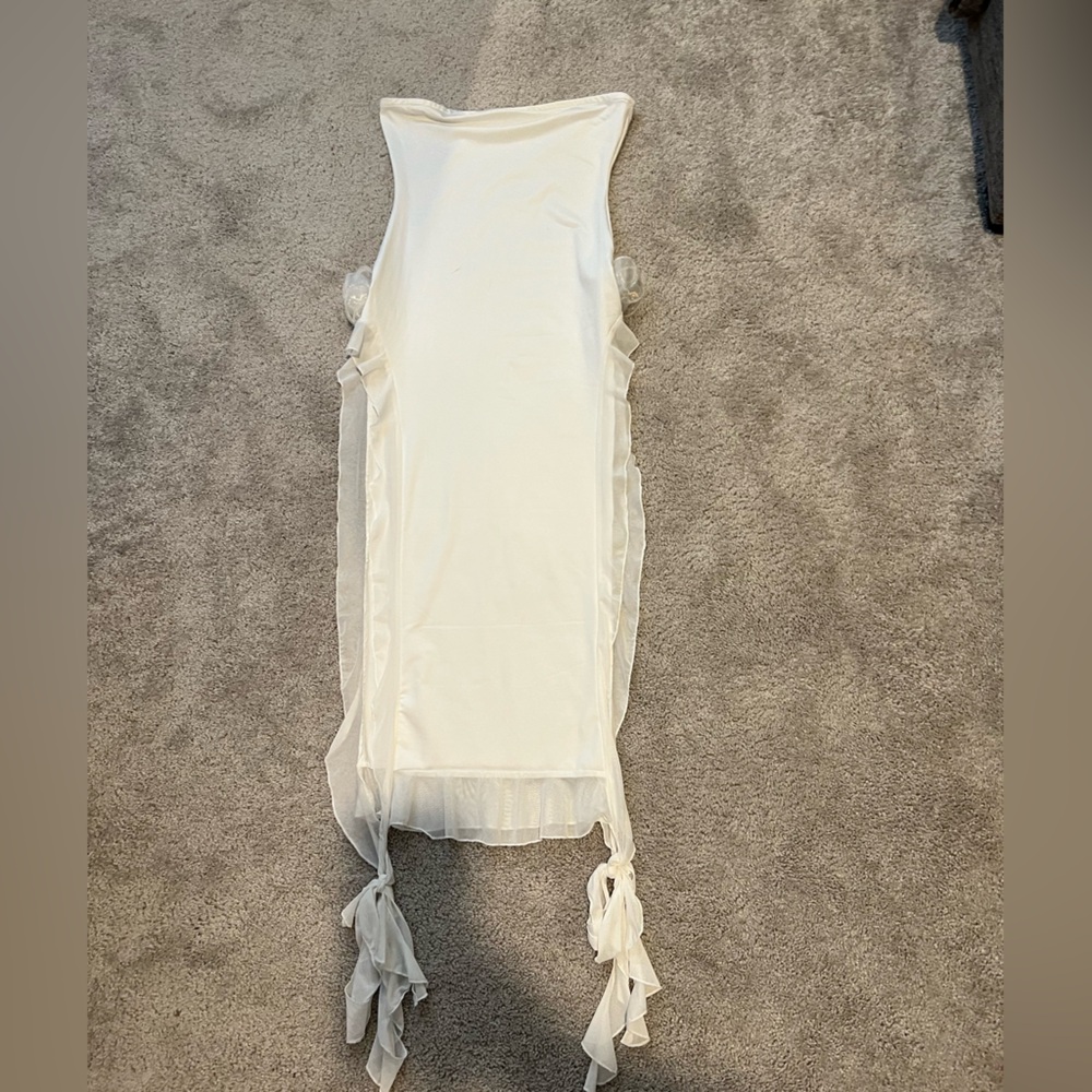 Elegant White Sheer Maxi  Dress